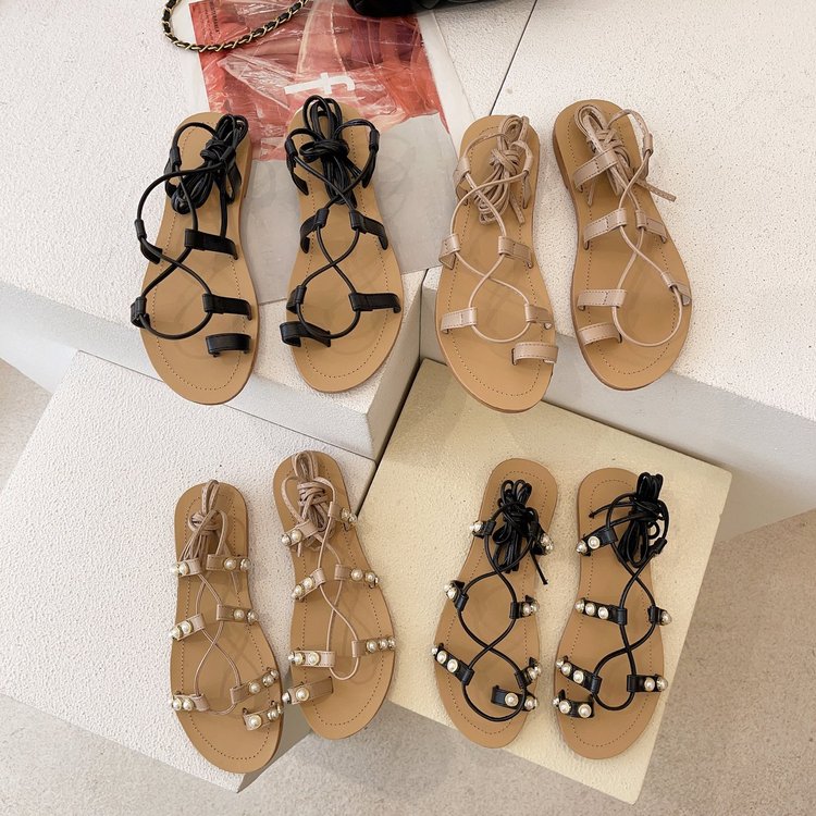 Xăng đan Nữ Đế Bệt Mũi Tròn Quai Chéo Thời Trang | BigBuy360 - bigbuy360.vn