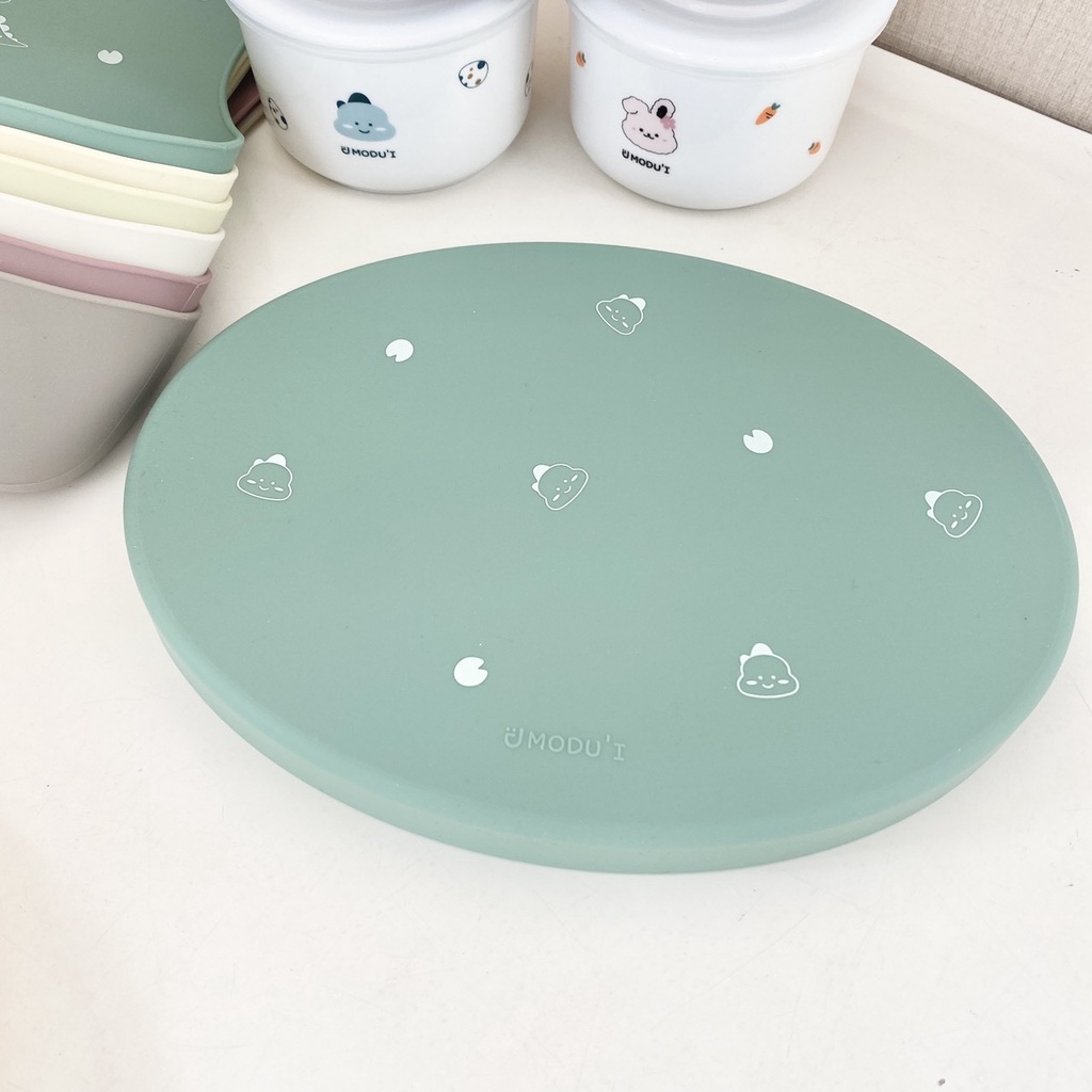 Nắp khay ăn dặm silicon cao cấp chính hãng Bluemama Hàn Quốc Silicon Plate Cover