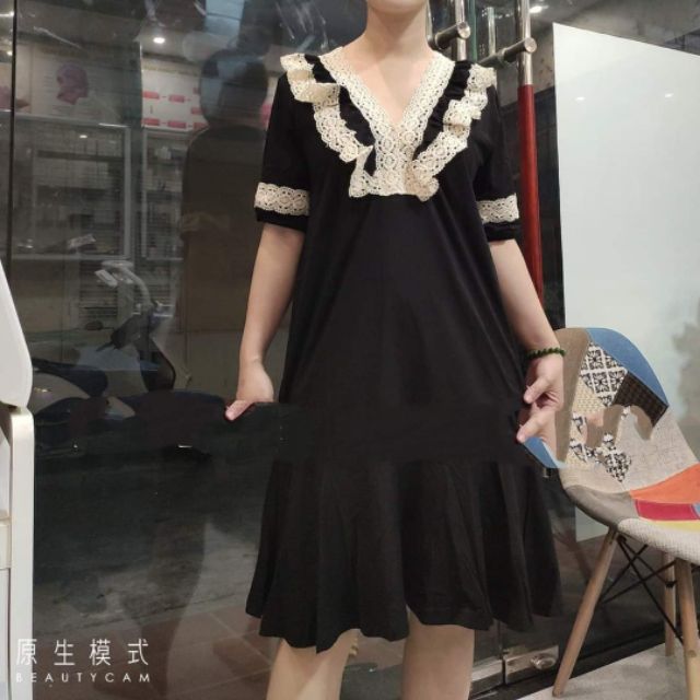 Đầm suông đuôi cá, phối ren Big size (60-85kg)