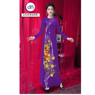 Bộ Áo Dài Lụa Hoa Dây in Cao Cấp - Sp nhiều size