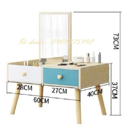 Bàn trang điểm bệt có gương gấp gọn 💗FREESHIP💗chất liệu gỗ MDF phủ melanin cao cấp l Bàn trang điểm bệt có ngăn kéo, hộc | BigBuy360 - bigbuy360.vn