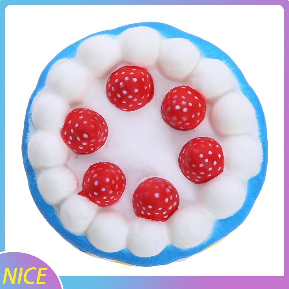 Đồ Chơi Squishy Hình Bánh Kem Dâu 8 Ngăn Bằng Pu