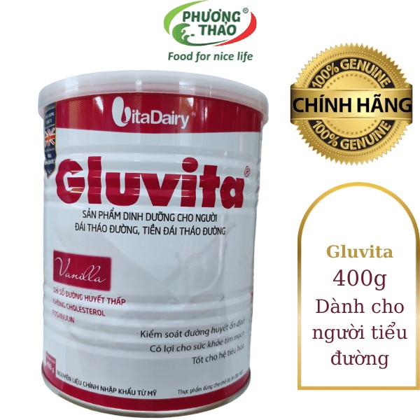 Combo 3 Lon Sữa Gluvita 400g (dinh dưỡng cho người bệnh tiểu đường) Date 2023