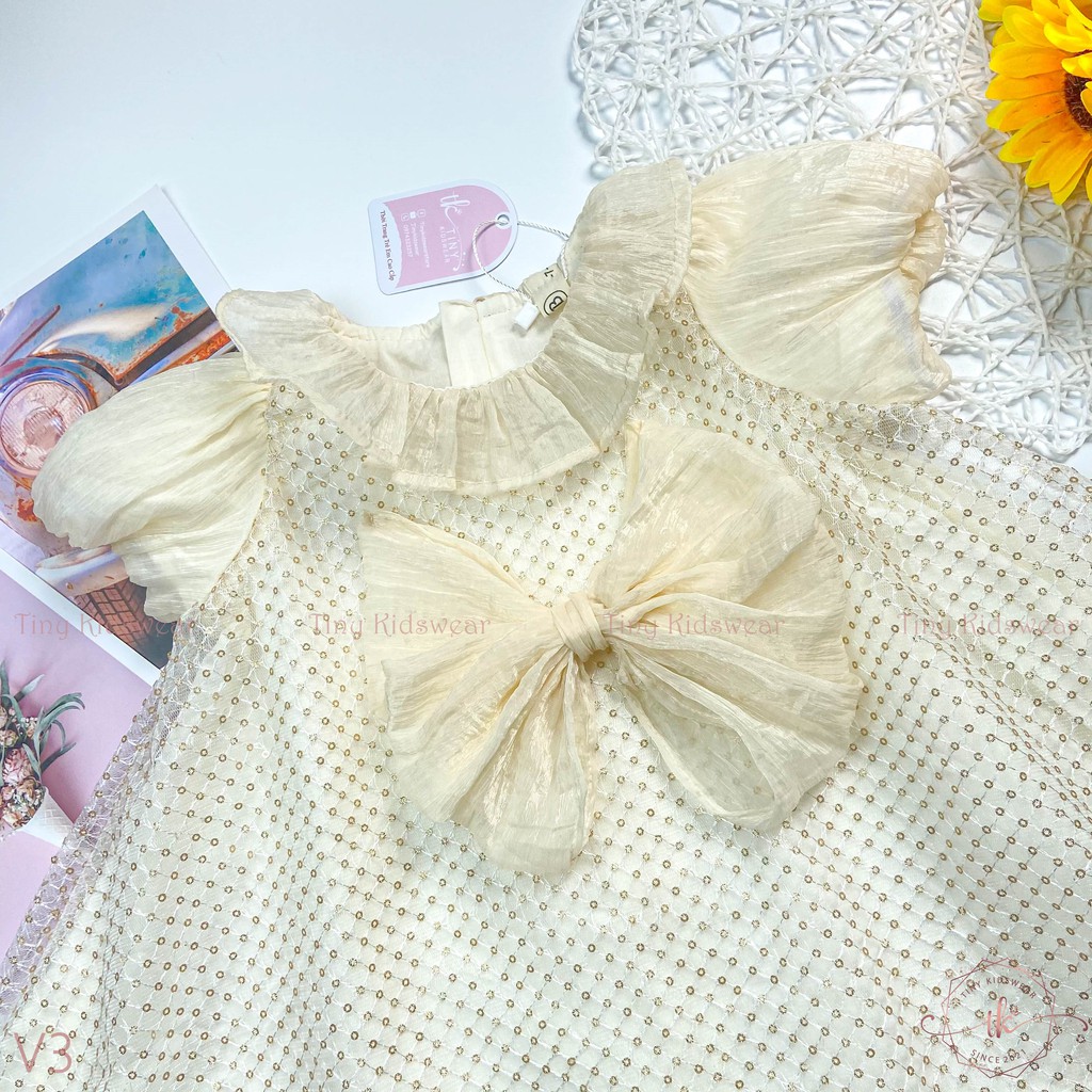 Váy/ Đầm công chúa lưới kim tuyến phối voan lụa cho bé gái từ 9-17kg (CÓ ẢNH MẪU MẶC) [V3]