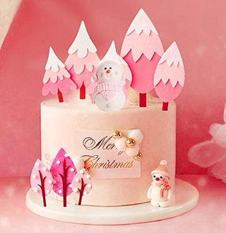 Set que trang trí bánh kem màu hồng dễ thương