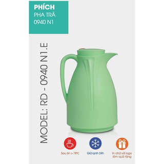 Phích pha trà cao cấp chính hãng Rạng Đông 0,9 lít có độ giữ nhiệt cao 0940 N1.E