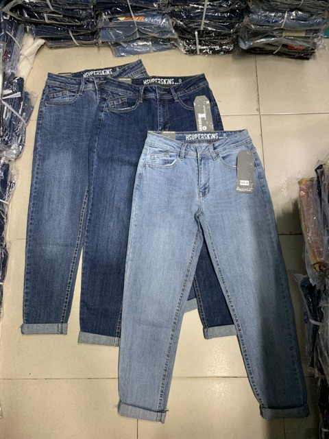 Quần jeans baggy xoăn lai xuất khẩu