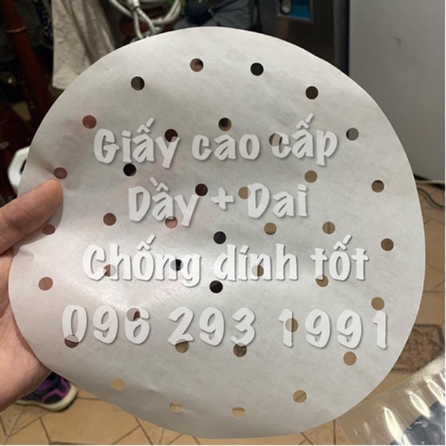 Giấy nến tròn đục lỗ /không lỗ - lót nồi chiên không dầu / xửng hấp bánh bao nhiều size