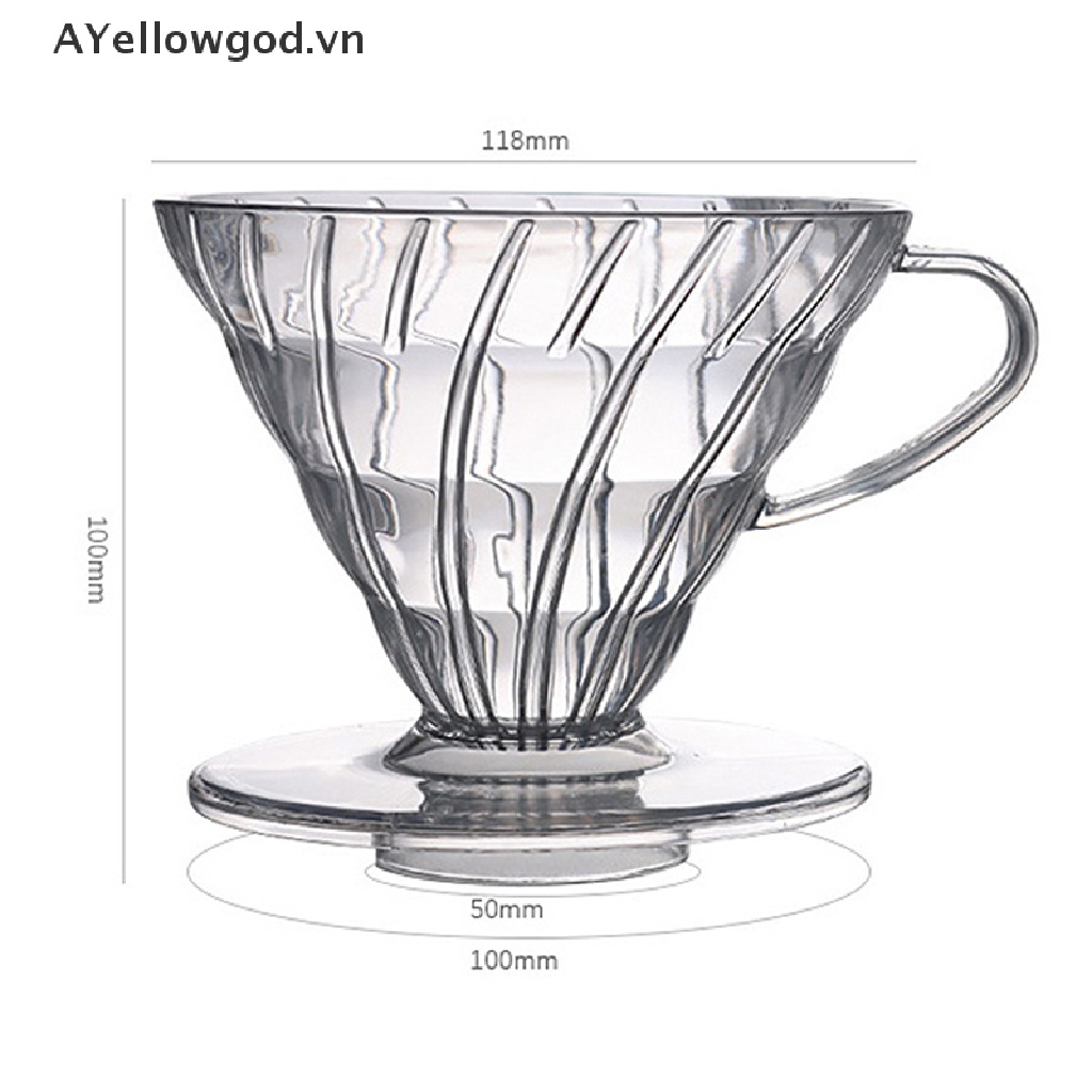 Phễu Rót Cà Phê V60 Bằng Nhựa 1-4 Cốc