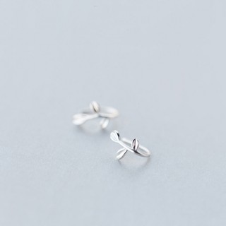 Khuyên tai bông tai nữ bạc s925 lá ô lưu móc Cá jewelry KB44