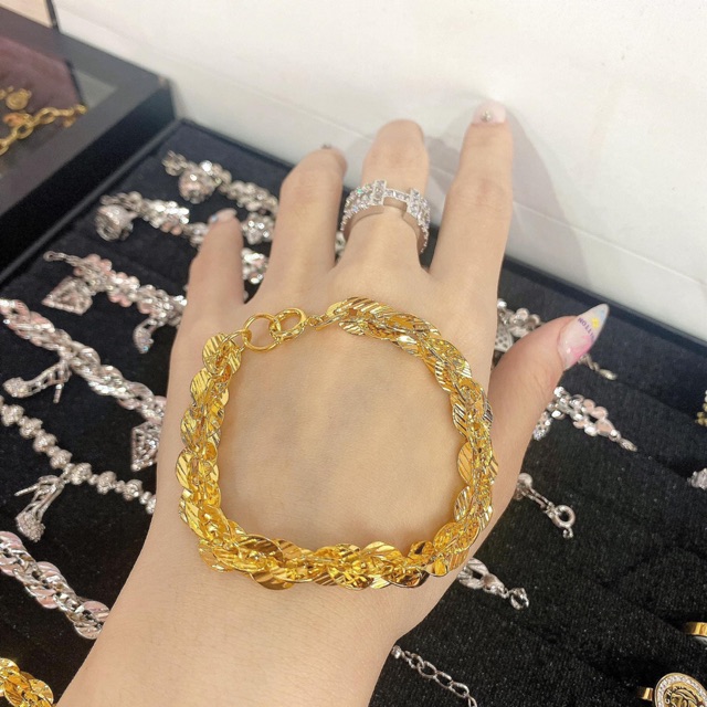 Lắc tay xi mạ vàng 18k