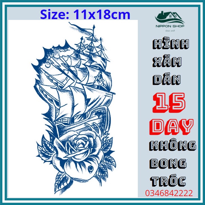 Hình Xăm Dán 15 Ngày Không Phai 11 x 18 cm Mẫu 168