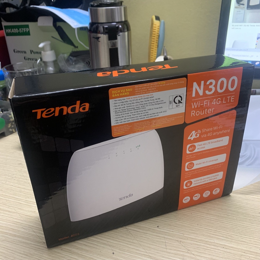 Thiết bị phát sóng wifi 4G, Bộ phát mạng LTE tốc độ cao Tenda G403 Hàng chính hãng