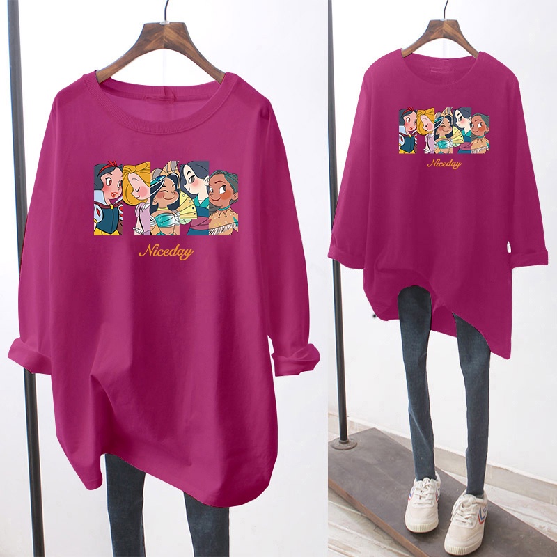 NRVP Áo Thun Nữ Dài Tay Cổ Tròn Thời Trang Hàn