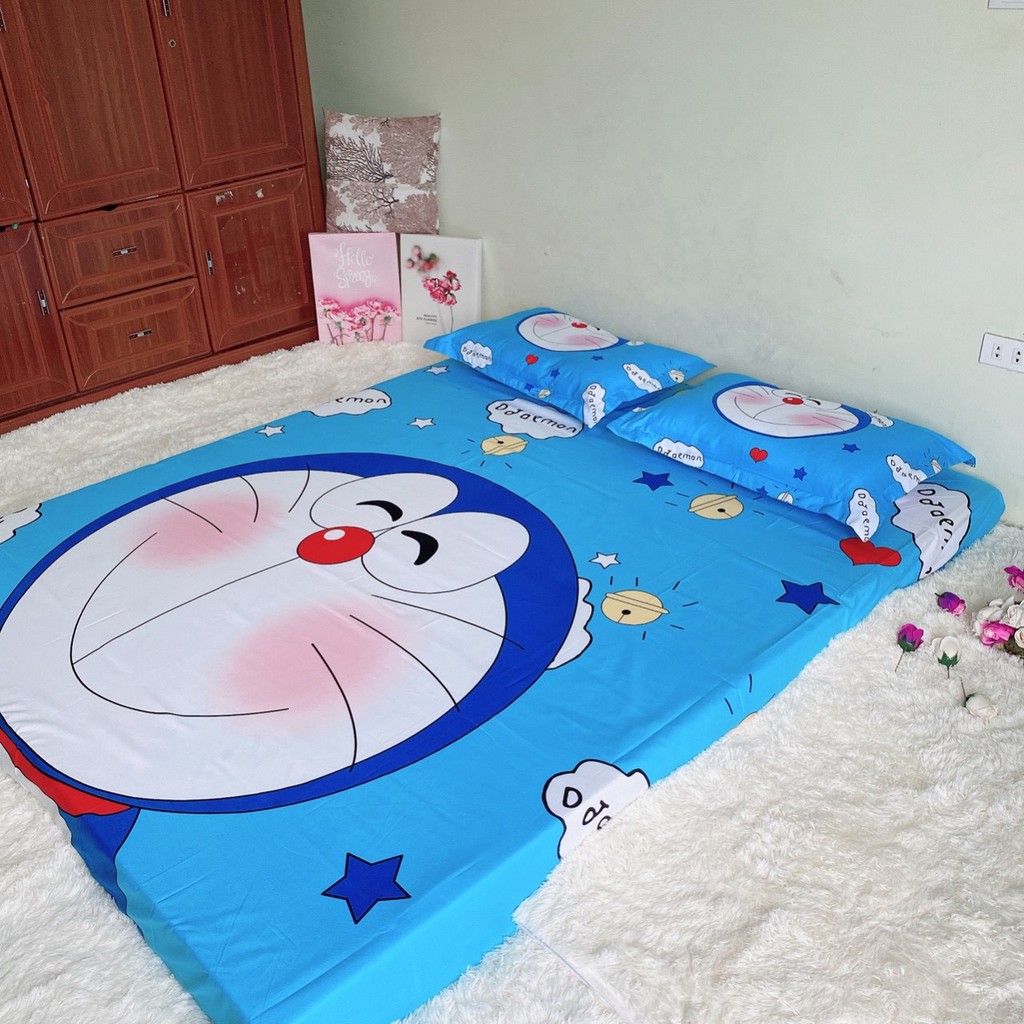 Ga gối hoạt hình - Set ga gối cotton hoạt hình cho bé Cotton Tina - DORAEMON DỄ THƯƠNG