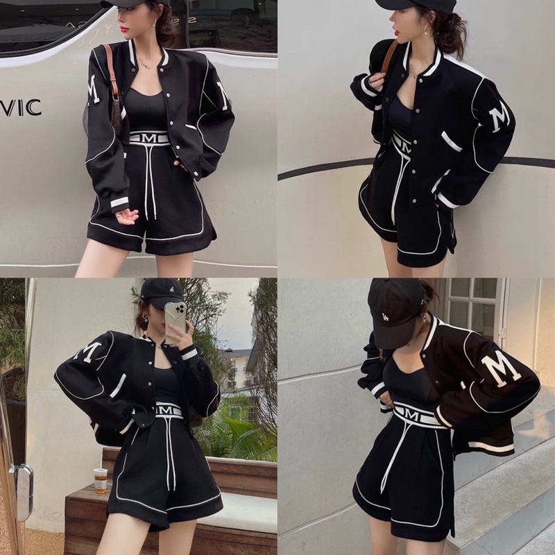TKLIHN Set thể thao ULZZANG Áo khoác BOMBER croptop HOT FASHIONITA 2021 cá tính KÈM 2 ẢNH THẬT CUỐI