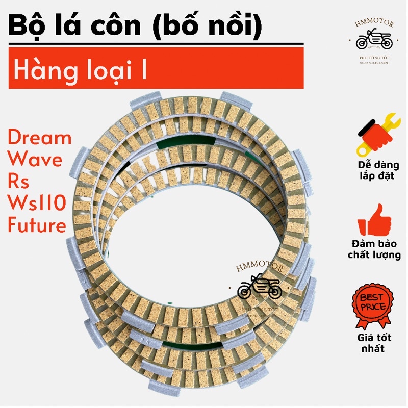 Bộ lá côn (lá bố nồi) cho xe Honda Dream Wave Rs, Future