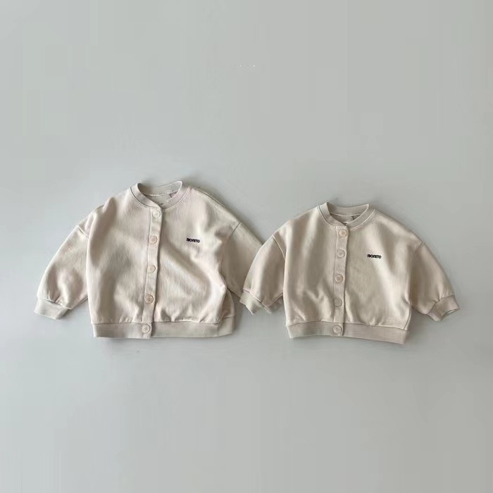 Áo Khoác Cardigan Tay Dài Thêu Chữ CX4A Thời Trang Xuân Thu Cho Bé Trai Và Gái