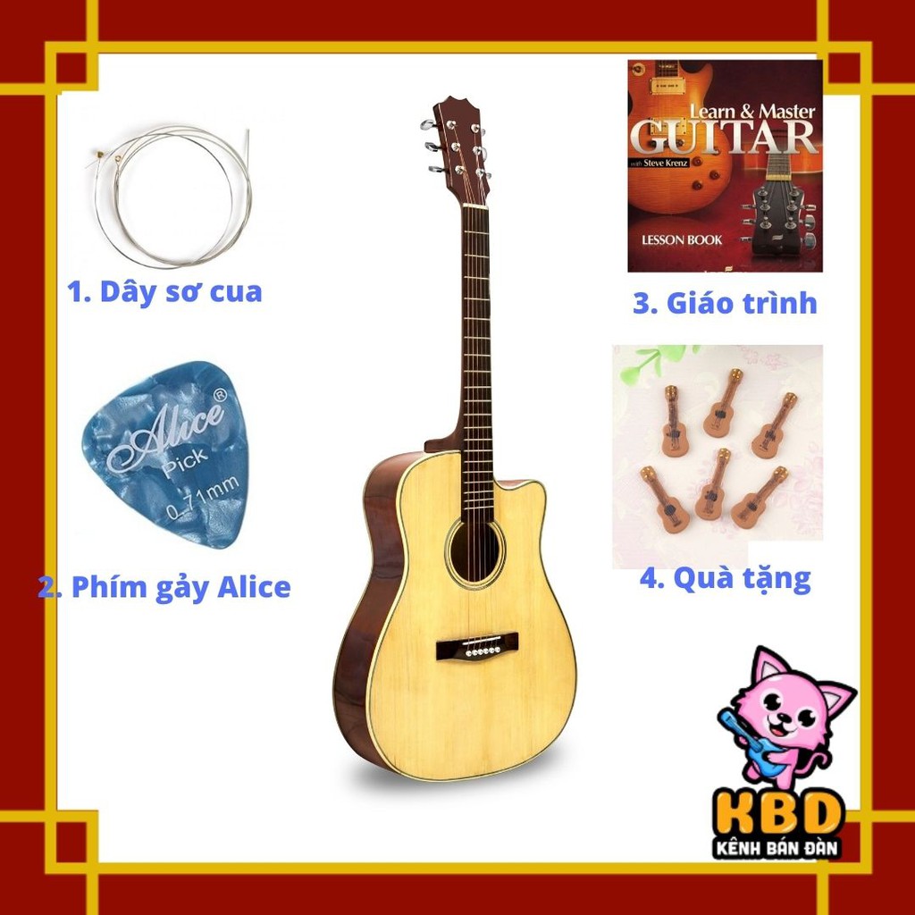 ĐÀN GUITAR ACOUSTIC ÂM SẮC RÕ RÀNG ĐỘ VANG TỐT (TẶNG KÈM FULL PHỤ KIỆN VÀ STICKER DỄ THƯƠNG). BẢO HÀNH TRỌN ĐỜI.