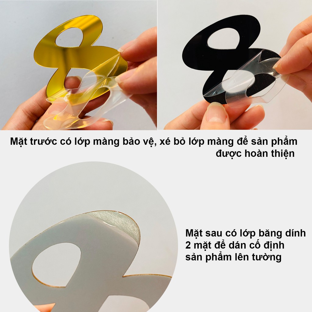 Đồng hồ dán tường DIY con mèo và la mã (tặng kèm pin AA)