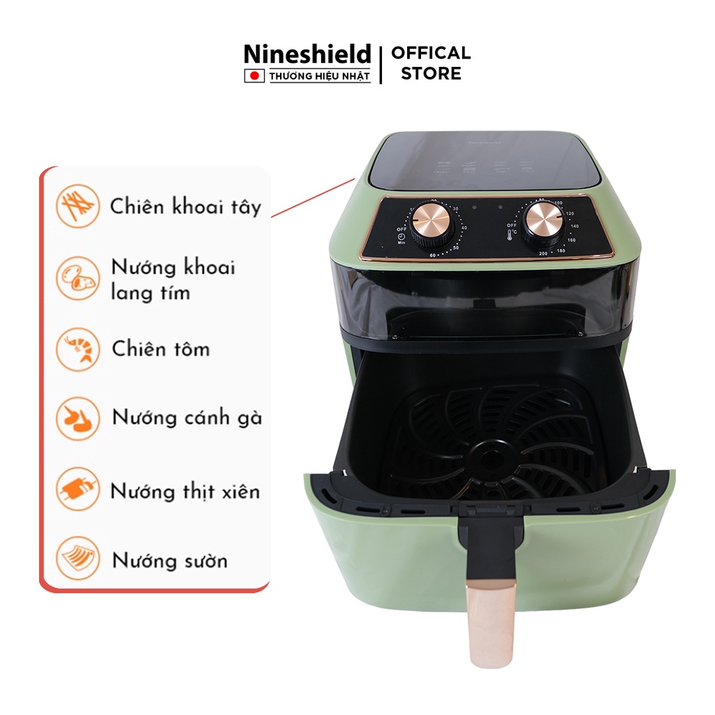 Nồi Chiên Không Dầu Nineshield 8L KB-6001M, 10L KB-8001M CÔNG SUẤT 1500W