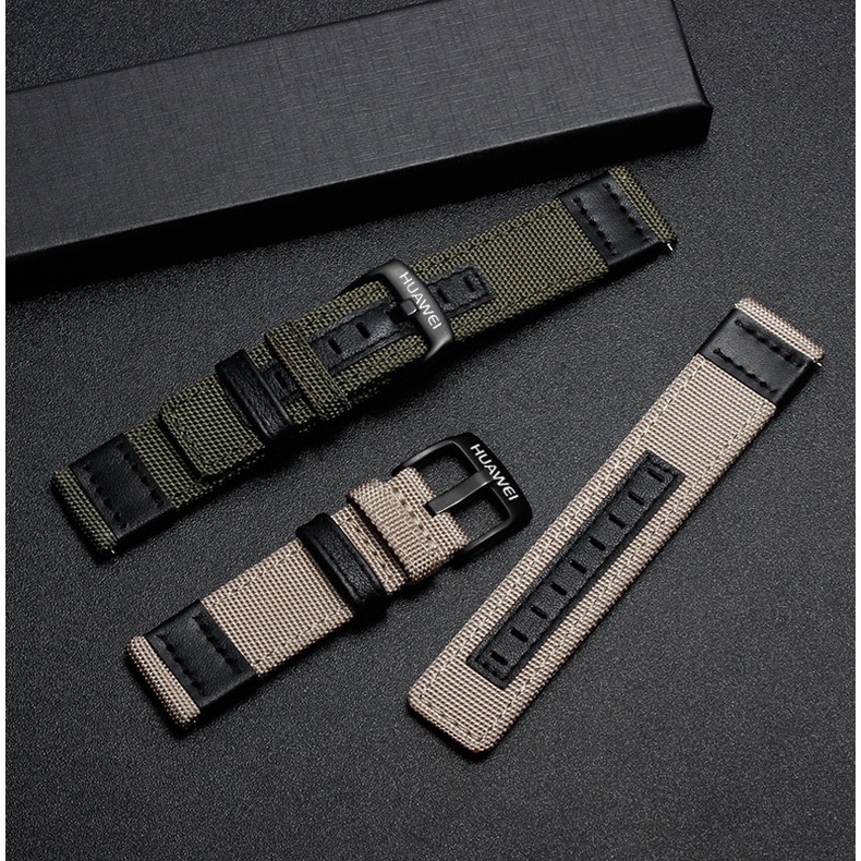 Dây Đeo Bằng Da nylon 22mm Cho Đồng Hồ huawei gt3 46mm / gt2 46mm / pro / gt2e / watch3pro honor magic2 46mm / gs pro