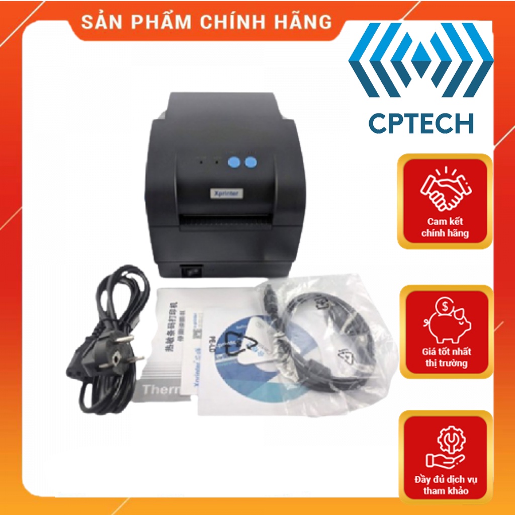 Máy in tem + in hoá đơn K80 Xprinter XP 365B in đơn hàng GHTK, in tem nhãn và phiếu giao hàng các sàn TMĐT