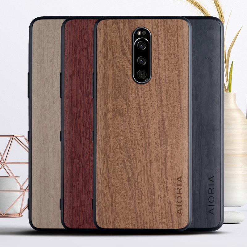 Ốp Lưng tpu + pc 3 Trong 1 In Họa Tiết Gỗ Cho sony xperia 1 xz4