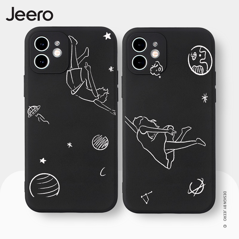 Ốp Điện Thoại JEERO hoạt hình cặp đôi dễ thương đẹp Compatible for iPhone 13 12 11 Pro Max SE 2020 X XR XS 8 7 ip 6 Plus kute C403
