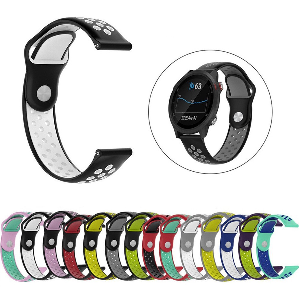 Dây đeo silicon thoáng khí thích hợp cho đồng hồ thông minh Garmin Forerunner 245 245m 20mm