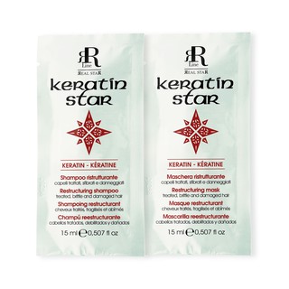 Combo 2 gói dầu gội xả phục hồi và dưỡng ẩm tóc RRline Keratin Star 30ml thumbnail