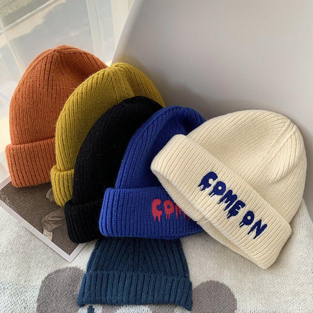 Mũ Beanie Dệt Kim In Chữ Đơn Giản Thời Trang Cho Nam Nữ