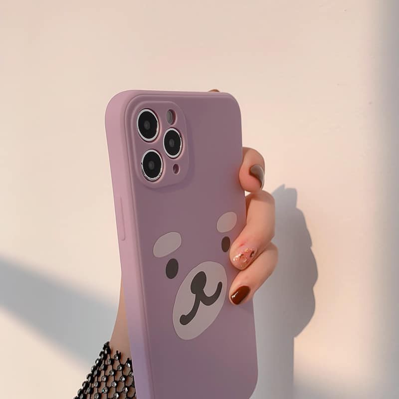 Ốp Lưng Điện Thoại Nhựa Mềm Gấu Tím - CAS2166