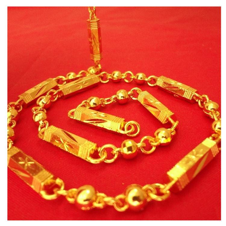 Dây chuyền vòng cổ nam ống trúc mix hạt tròn kiểu dáng đẳng cấp giàu sang phú quý