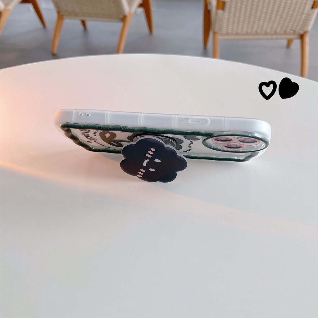 Ốp Điện Thoại Tpu Dẻo Trong Suốt Họa Tiết Hoa Đen Dễ Thương Chống Rơi Cho iphone 11 12 13Pro XS Max XR