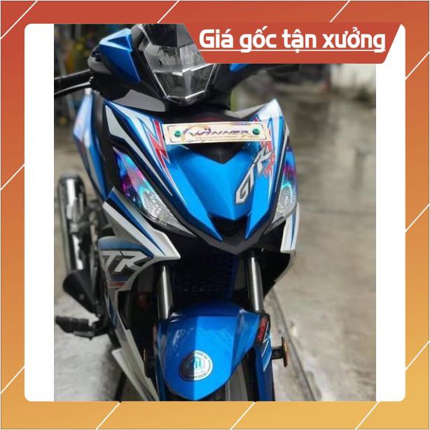 (FREE SHIP) Tem xe winner GTR trắng xanh