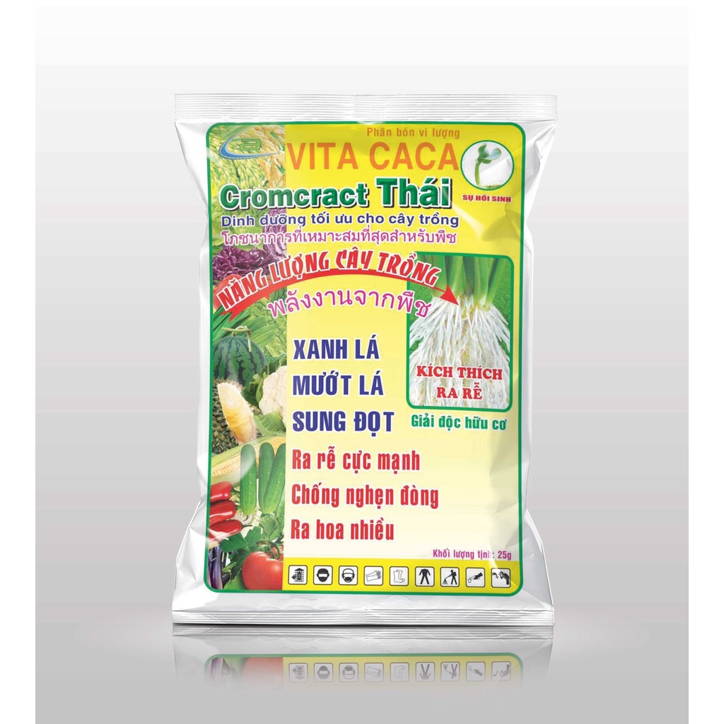 Phân Bón Vi Lượng Cromcract Thái Xanh Lá Sung Đọt Kích Thích Ra Rễ & Chống Nghẹn Đòng 25g