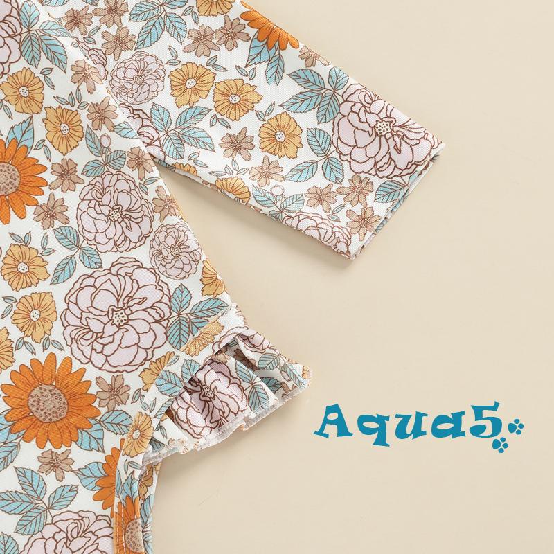 Bộ Đồ Bơi Một Mảnh Tay Dài Cổ Tròn In Hình Trái Tim/Hoa Màu Trắng/Đỏ/Cam Dành Cho Nữ