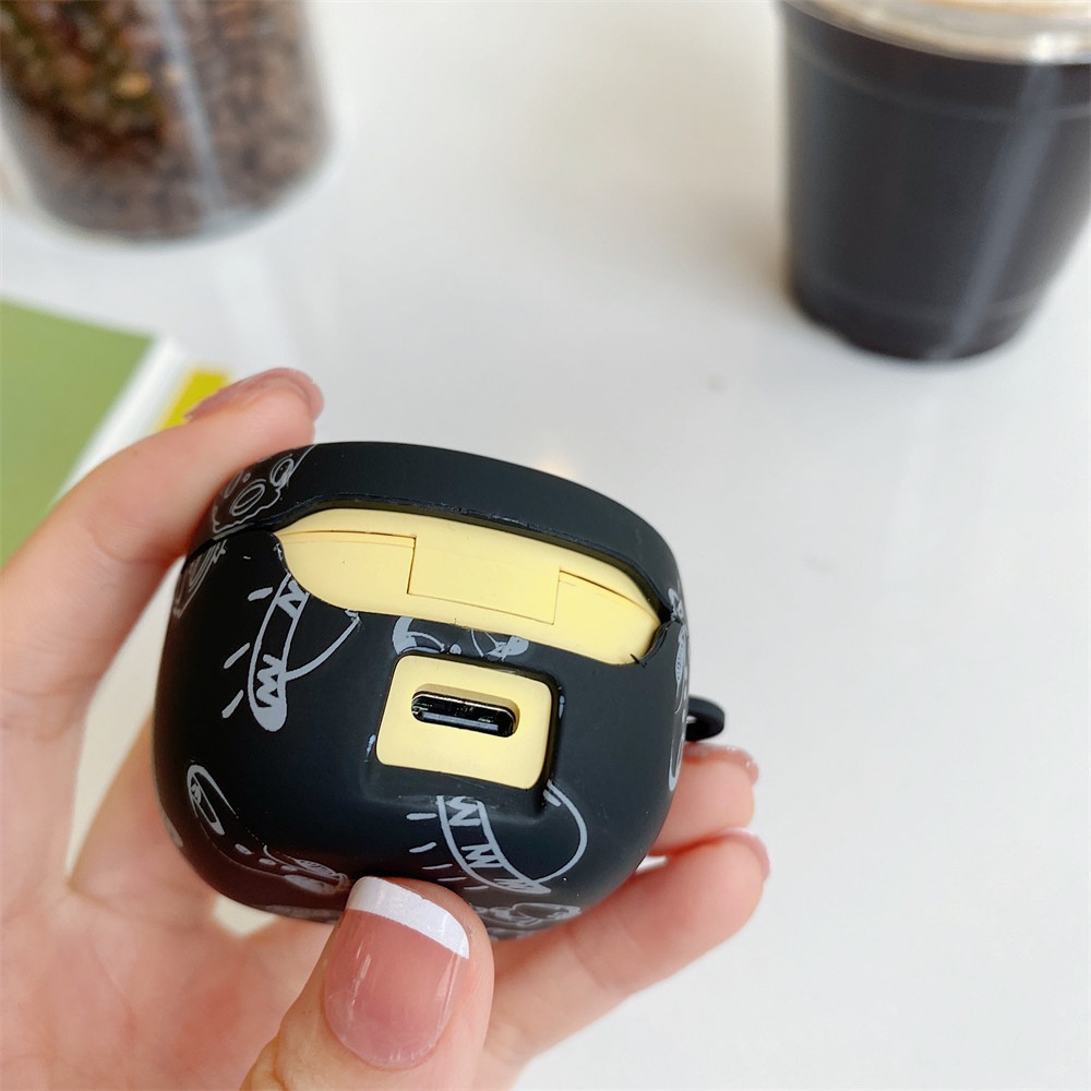 Baseus WM01 case Cute Cartoon Astronaut Violent Bear Frosted PC Hard Shell Bluetooth Wireless Charging Box Protection Cover