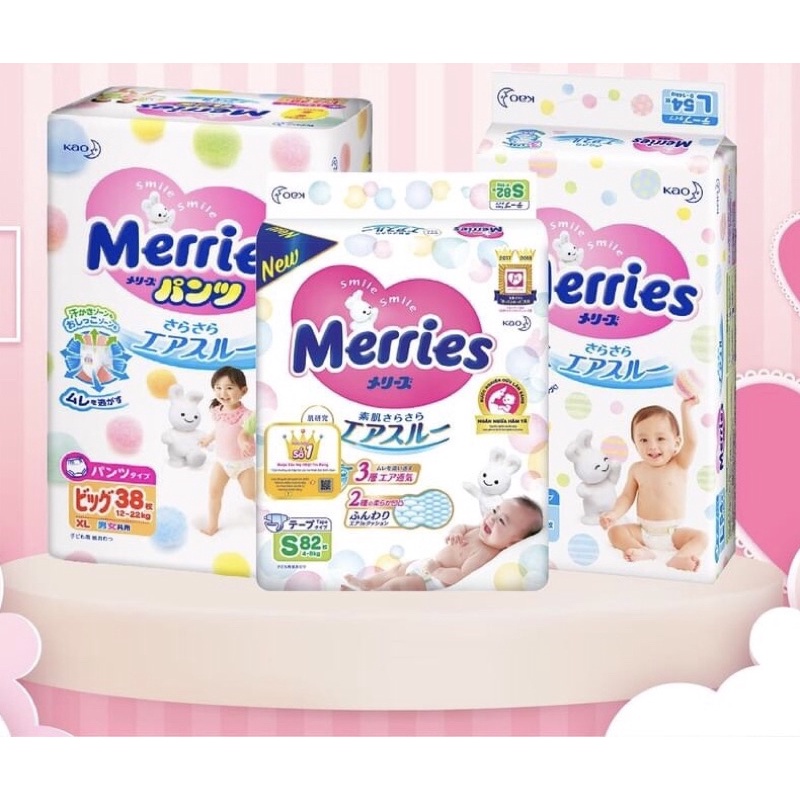 Bỉm Merries Nội Địa Nhật Bỉm ❤️ Dán/ Quần merries Nội Địa thêm miếng S88/M68/L58/L50/XL44/XXL28