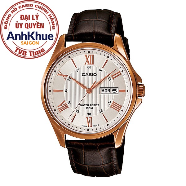 Đồng hồ nam dây da Casio chính hãng Anh Khuê MTP-1384L-7AVDF (41mm)