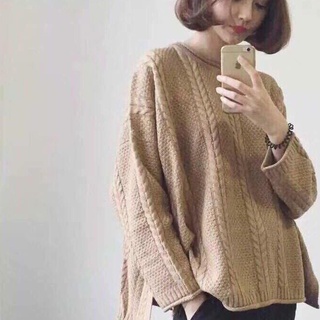 Áo len vặn thừng xẻ tà