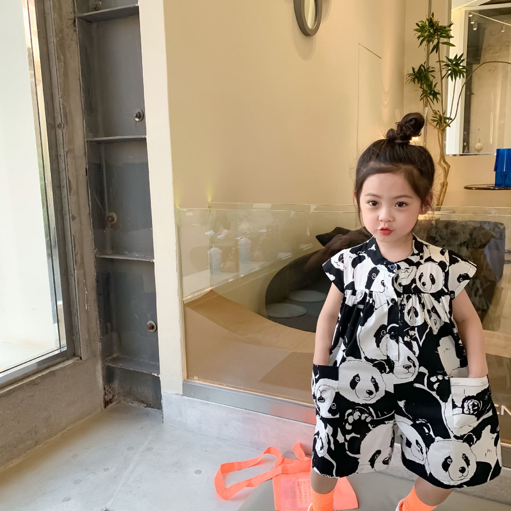 Bộ Áo Liền Quần In Hoa Phong Cách Phương Tây Thời Trang Mùa Hè Mới Cho Bé Trai