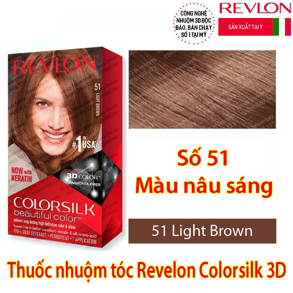 Thuốc nhuộm tóc Revlon Colorsilk số 51 (Light Brown)