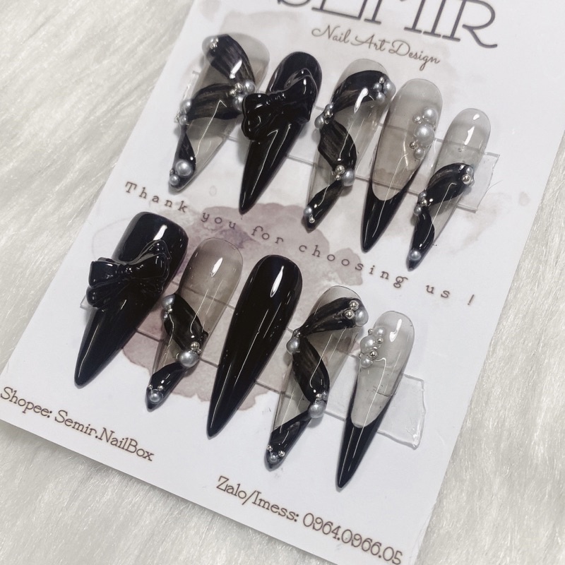 Nail Box thiết kế theo yêu cầu tone đen thạch bóng/lì