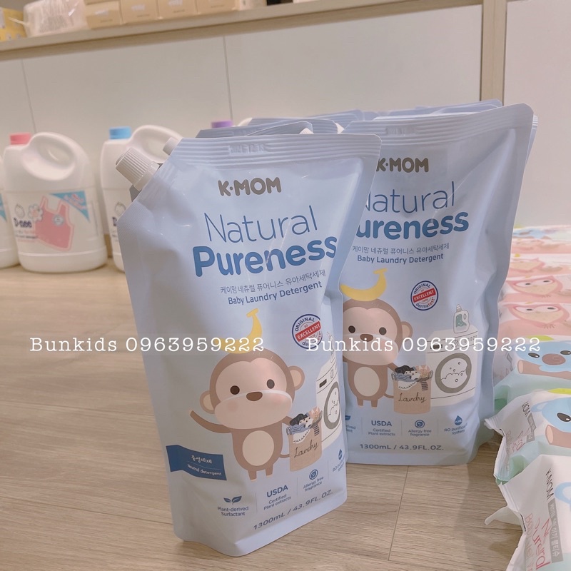 Nước giặt đồ cho bé K-Mom Hàn Quốc (1300ml) Nước giặt quần áo cho bé Kmom