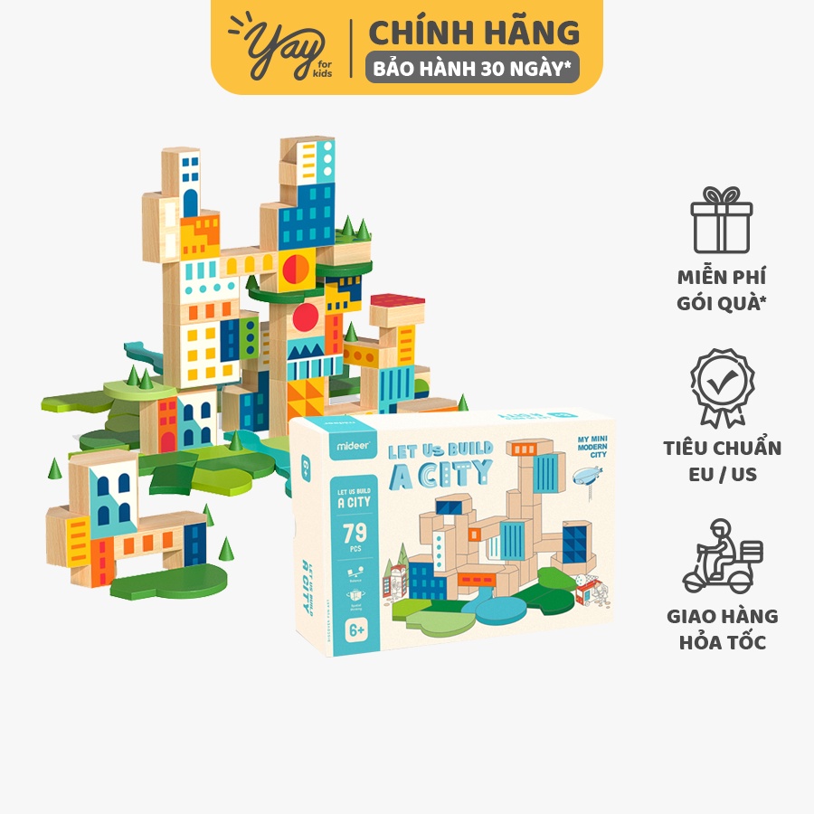 Trò Chơi Xếp Khối Gỗ - Cùng Xây Thành Phố | Let's Build A City - Mideer 6+