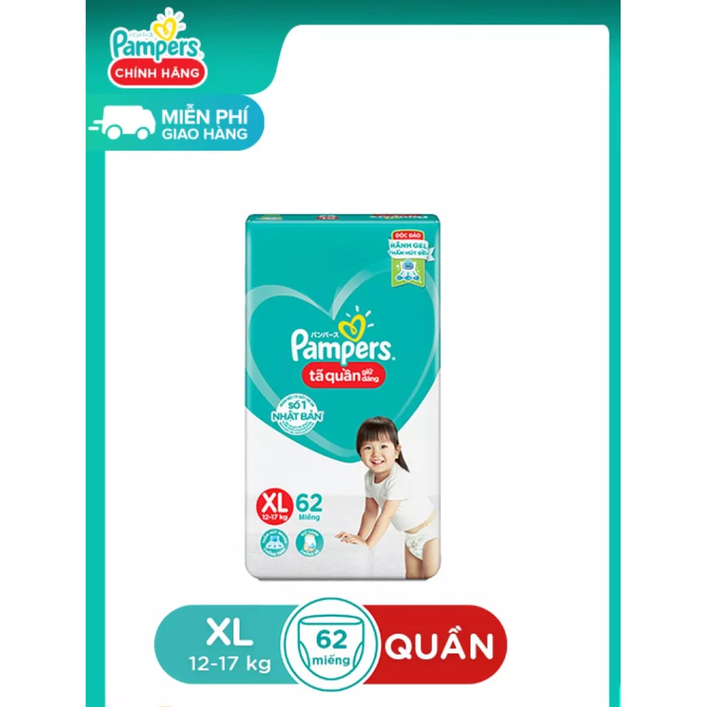Tã quần Pampers Giữ Dáng Mới Gói Cực Đại M74/L68/XL62/XXL56