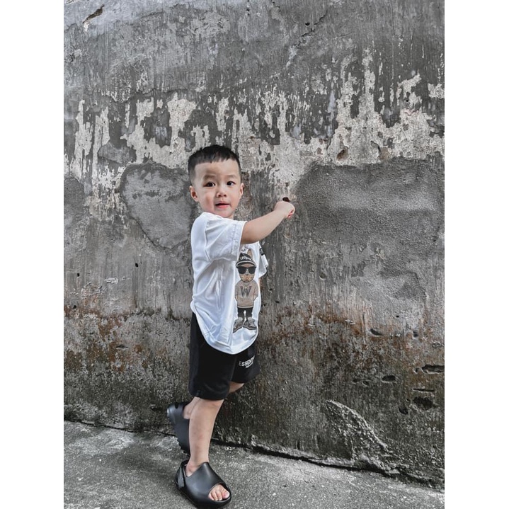 Áo thun tay lỡ, cổ tròn cho bé và gia đình họa tiết chó LW vải cotton mềm mịn, thoáng mát – Sammy_VN