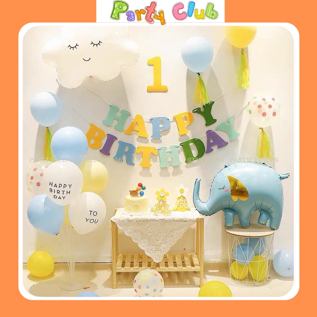 Dây treo chữ HAPPY BIRTH DAY nỉ nhiều màu trang trí sinh nhật